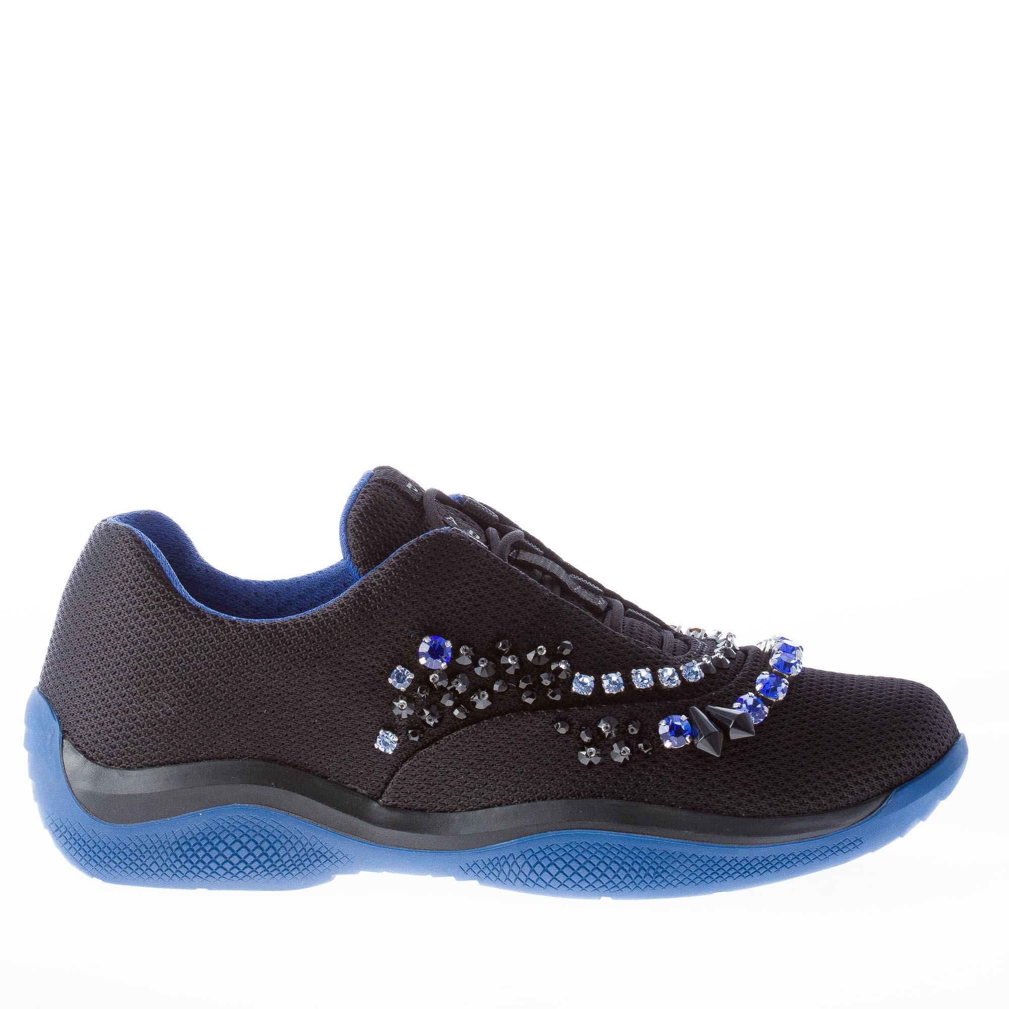 Prada Mujer Zapatos tenis de nailon negro America's Cup cristales de Color y granos Prada Mujer Zapatos tenis de nailon negro America's Cup cristales cristales cristales de Color y granos ahorrar en el despacho