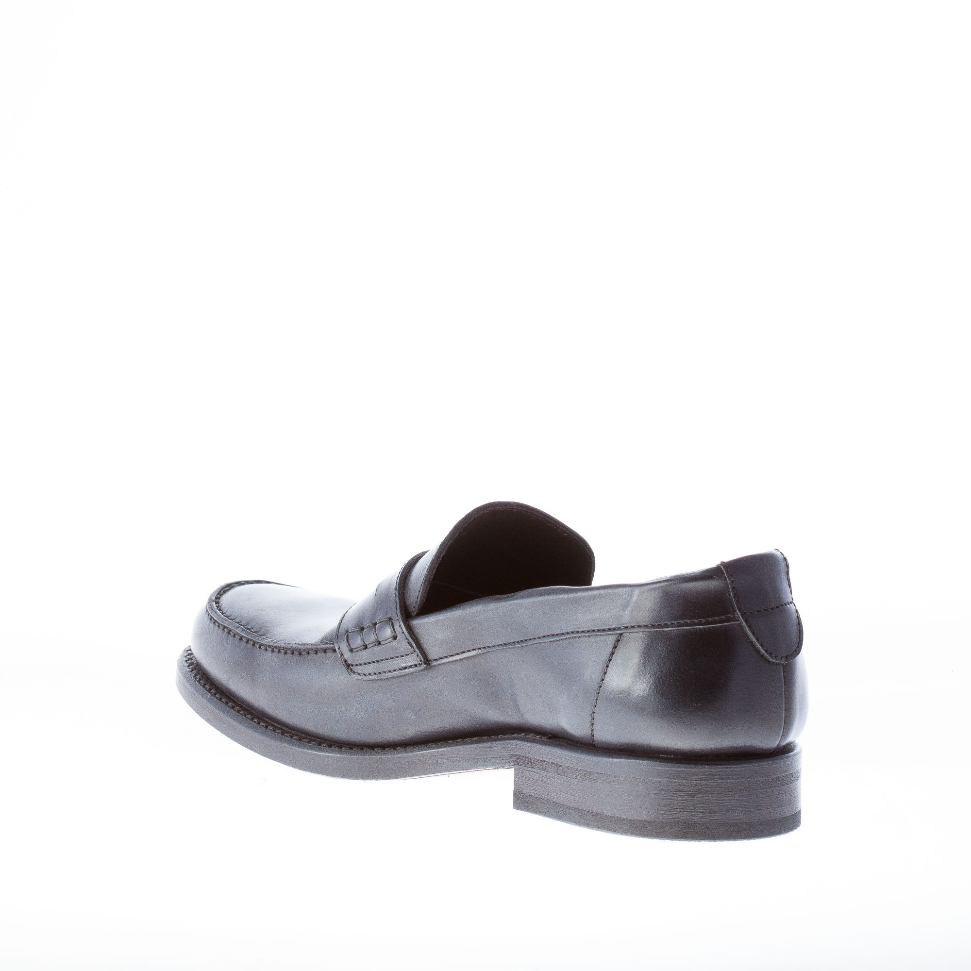 MIGLIORE men shoes made in Italy Black washed leather penny loafer | eBay