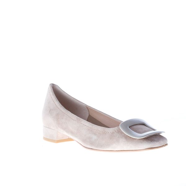 IL BORGO FIRENZE décolleté in camoscio BEIGE con fibbia. Tacco 2,5 cm - immagine 2