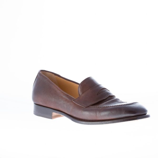 MIGLIORE mocassino in vitello invecchiato TESTA DI MORO con fascetta - immagine 2