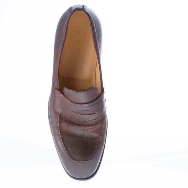 MIGLIORE mocassino in vitello invecchiato TESTA DI MORO con fascetta - immagine 9