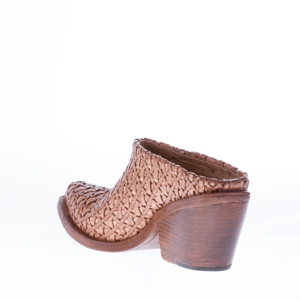 NYLO sabot lavorato a mano in pelle intrecciata CORDA. Tacco 7,5 cm - immagine 5