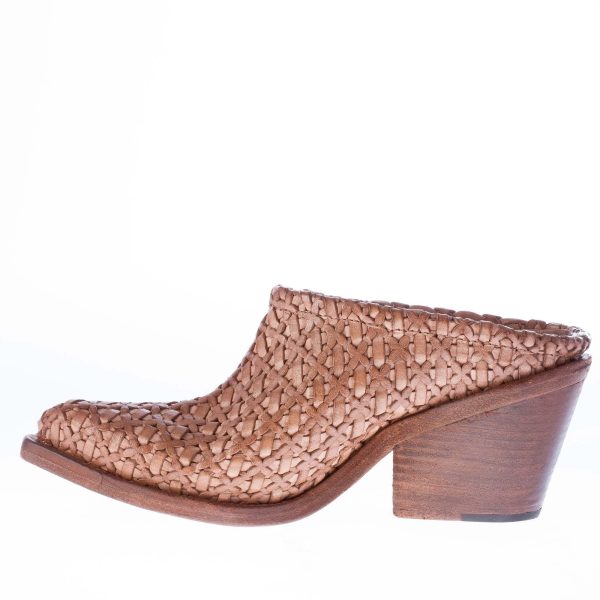 NYLO sabot lavorato a mano in pelle intrecciata CORDA. Tacco 7,5 cm - immagine 6