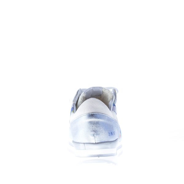 QUATTROBARRADODICI sneaker in camoscio AZZURRO con tessuto e stampa floreale - immagine 4