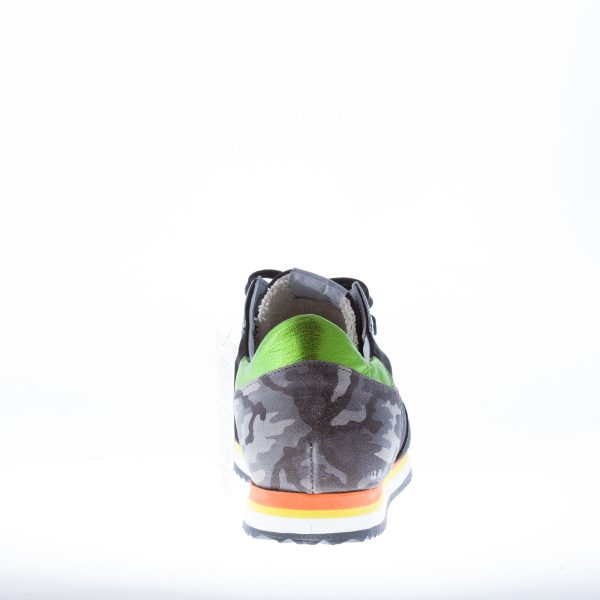 QUATTROBARRADODICI sneaker in camoscio più tessuto NERO con camoscio mimetico - immagine 4