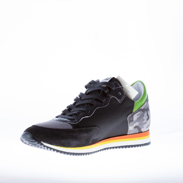 QUATTROBARRADODICI sneaker in camoscio più tessuto NERO con camoscio mimetico - immagine 7