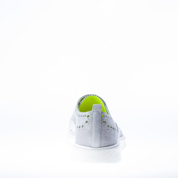 STRIKE FIRENZE scarpa in camoscio GRIGIO con dettaglio brogue forato e suola light - immagine 4