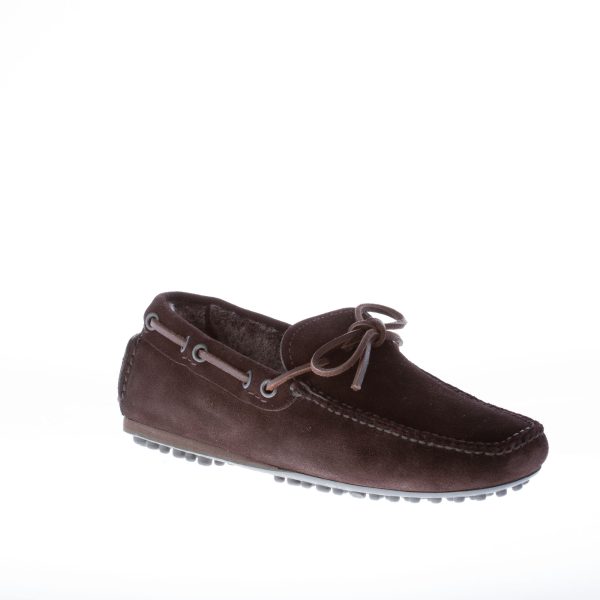 CAR SHOE uomo mocassino in camoscio TESTA DI MORO foderato in lana - immagine 2