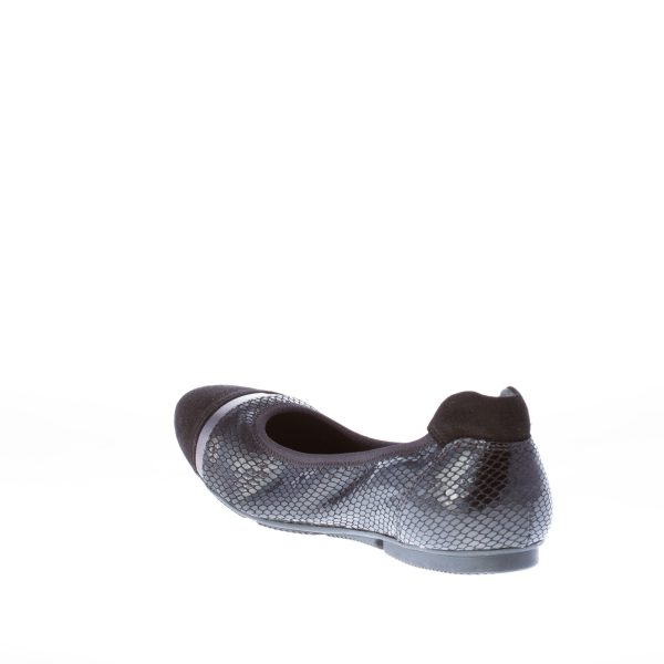 HOGAN donna ballerina elasticizzata NERO in pelle stampa rettile e camoscio - immagine 5