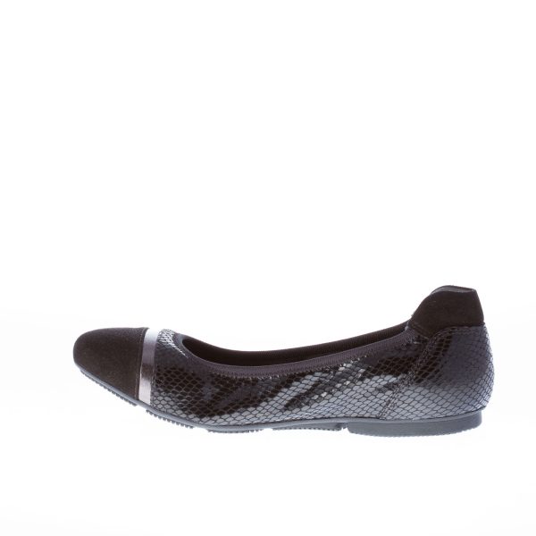 HOGAN donna ballerina elasticizzata NERO in pelle stampa rettile e camoscio - immagine 6