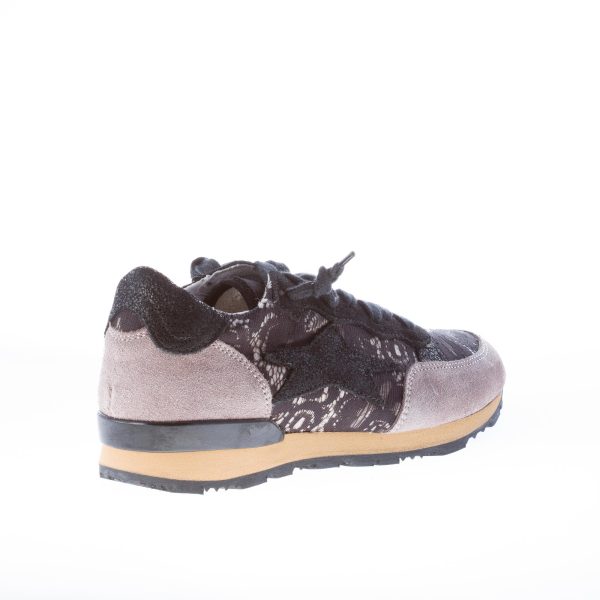 ISHIKAWA donna sneaker in camoscio GRIGIO con pizzo nero - immagine 3