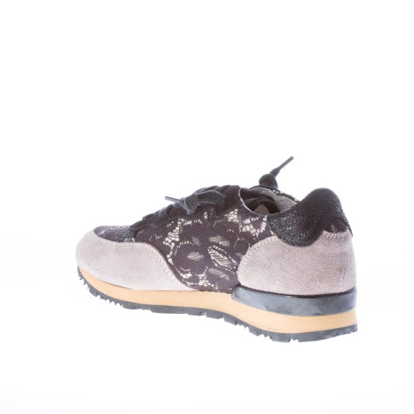 ISHIKAWA donna sneaker in camoscio GRIGIO con pizzo nero - immagine 5