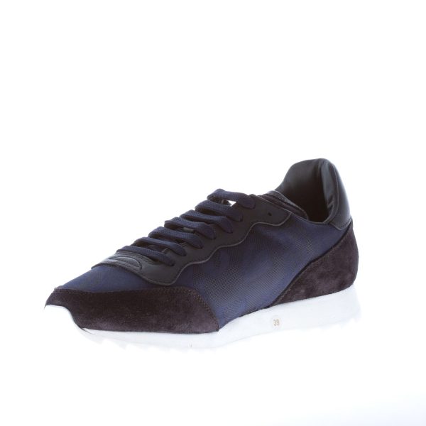 ALEXANDER MCQUEEN uomo sneaker in tessuto jacquard BLU con rifiniture in pelle e camoscio nero - immagine 6