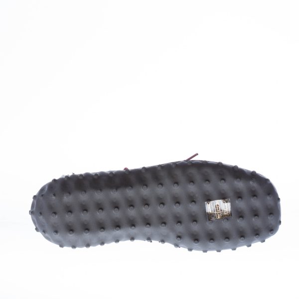 MIU MIU donna sneaker in raso più nylon tech NERO E BORDEAUX con swarovsky - immagine 9