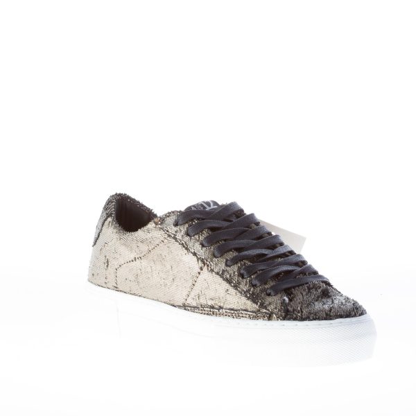 QUATTROBARRADODICI donna sneaker in tessuto PLATINO con effetto laserato - immagine 2