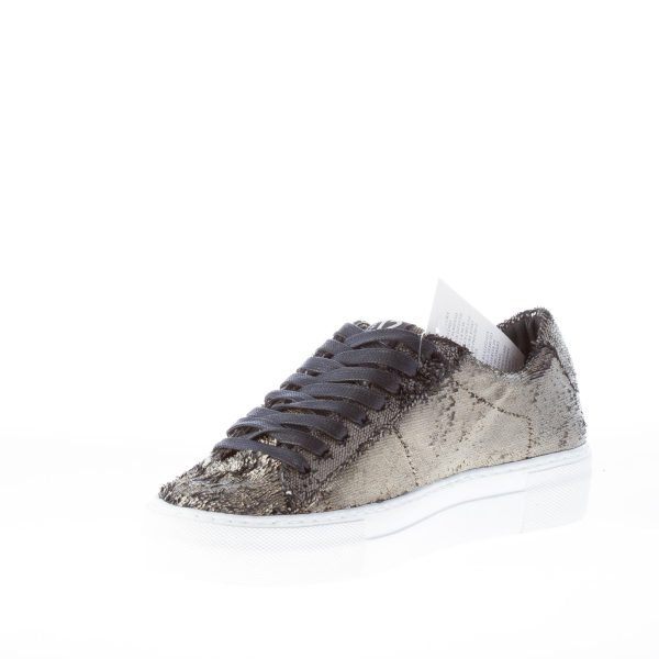 QUATTROBARRADODICI donna sneaker in tessuto PLATINO con effetto laserato - immagine 7