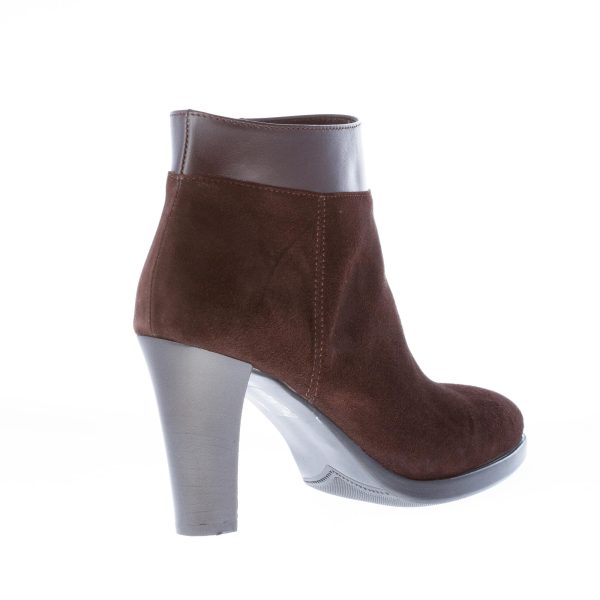 STRIKE FIRENZE donna tronchetto in camoscio TESTA DI MORO con zip. Tacco 9 cm - immagine 3