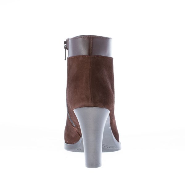 STRIKE FIRENZE donna tronchetto in camoscio TESTA DI MORO con zip. Tacco 9 cm - immagine 4