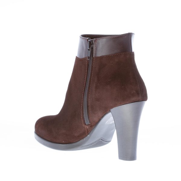 STRIKE FIRENZE donna tronchetto in camoscio TESTA DI MORO con zip. Tacco 9 cm - immagine 5