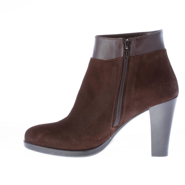 STRIKE FIRENZE donna tronchetto in camoscio TESTA DI MORO con zip. Tacco 9 cm - immagine 6
