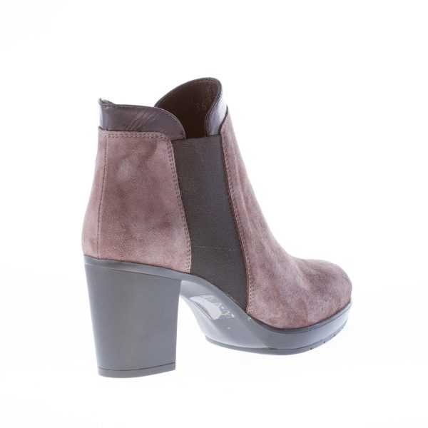 STRIKE FIRENZE donna tronchetto elasticizzato in camoscio GRIGIO. Tacco 7 cm - immagine 3