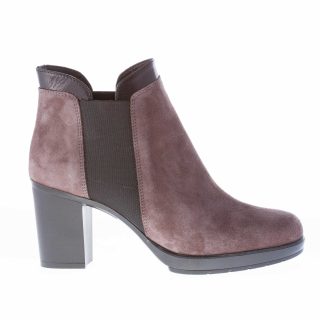 STRIKE FIRENZE donna tronchetto elasticizzato in camoscio GRIGIO. Tacco 7 cm