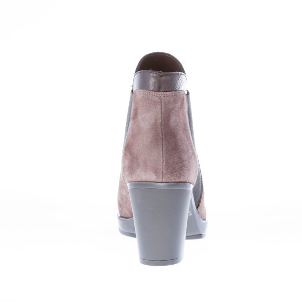 STRIKE FIRENZE donna tronchetto elasticizzato in camoscio GRIGIO. Tacco 7 cm - immagine 4