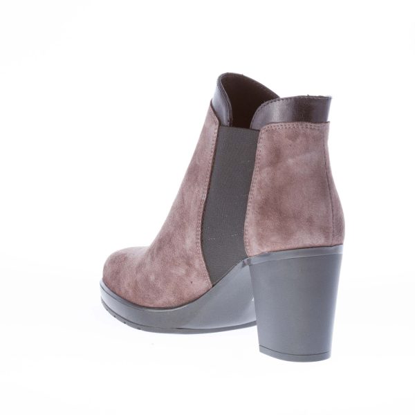 STRIKE FIRENZE donna tronchetto elasticizzato in camoscio GRIGIO. Tacco 7 cm - immagine 5
