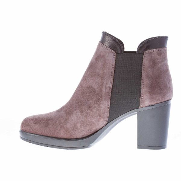 STRIKE FIRENZE donna tronchetto elasticizzato in camoscio GRIGIO. Tacco 7 cm - immagine 6