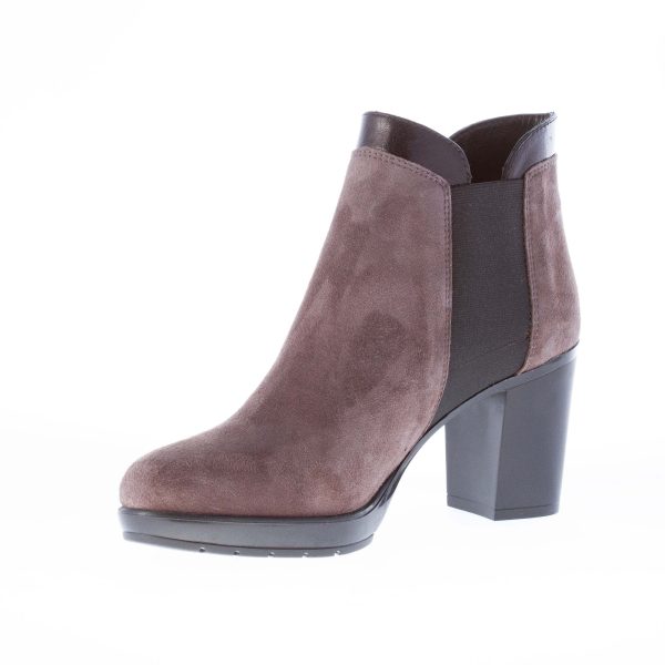 STRIKE FIRENZE donna tronchetto elasticizzato in camoscio GRIGIO. Tacco 7 cm - immagine 7