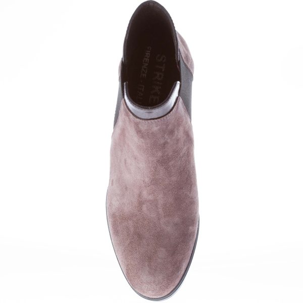 STRIKE FIRENZE donna tronchetto elasticizzato in camoscio GRIGIO. Tacco 7 cm - immagine 8