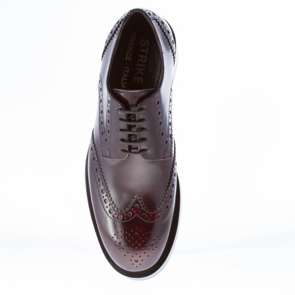 STRIKE FIRENZE donna scarpa derby in pelle BORDEAUX con coda di rondine - immagine 7
