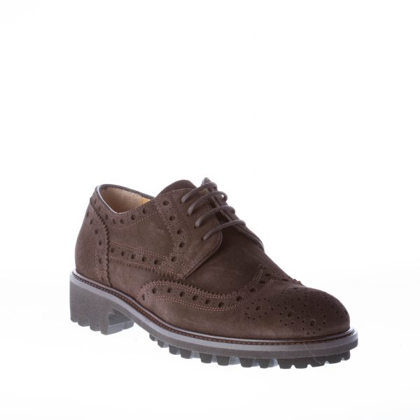 STRIKE FIRENZE uomo scarpa derby in camoscio TESTA DI MORO con coda di rondine - immagine 3