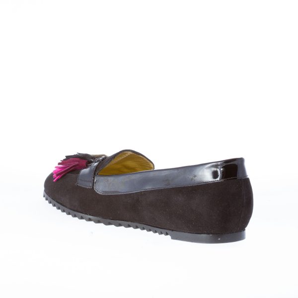 AZUREE CANNES mocassino in camoscio NERO con nappe colorate - immagine 4