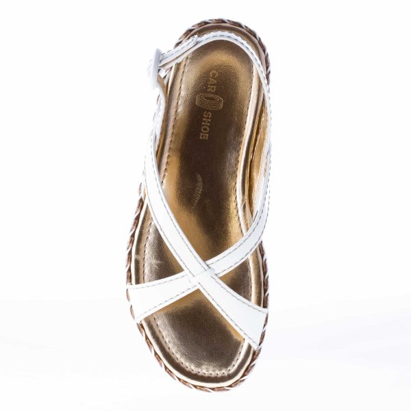 CAR SHOE donna sandalo basso in vernice BIANCO - immagine 7