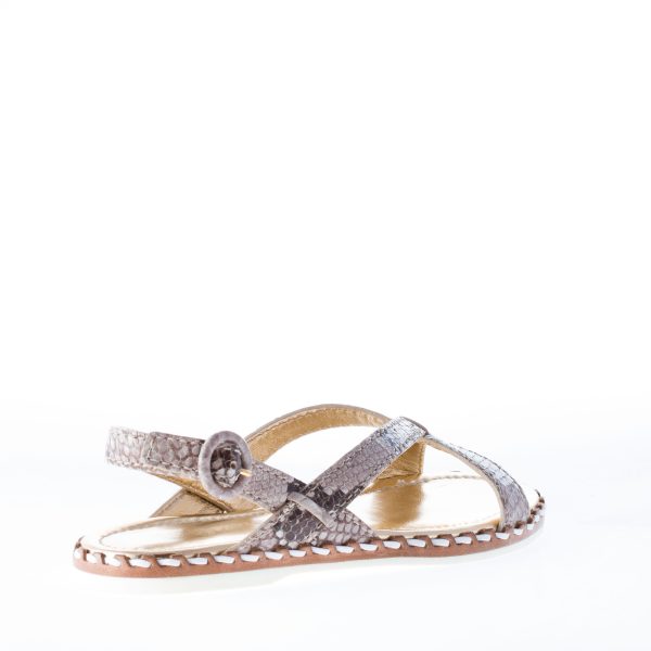 CAR SHOE donna sandalo basso in pelle stampa pitone ROCCIA - immagine 3