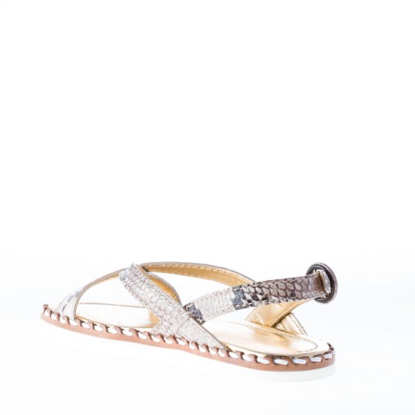 CAR SHOE donna sandalo basso in pelle stampa pitone ROCCIA - immagine 4