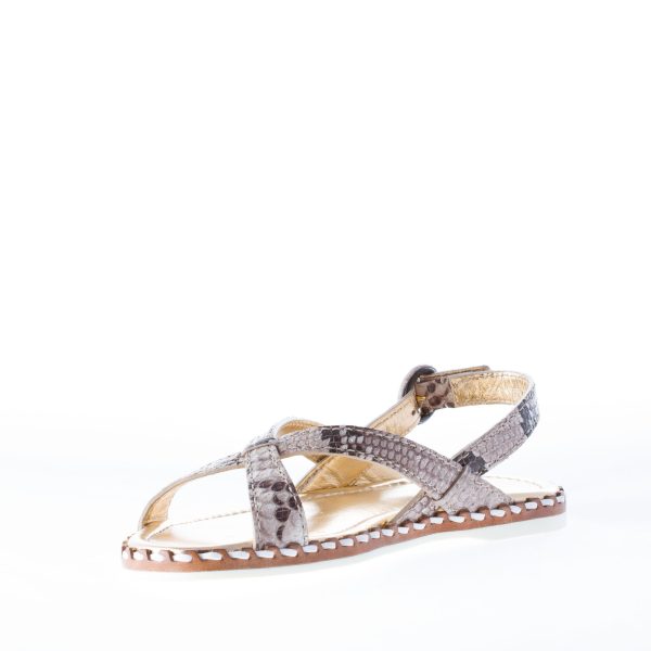 CAR SHOE donna sandalo basso in pelle stampa pitone ROCCIA - immagine 6