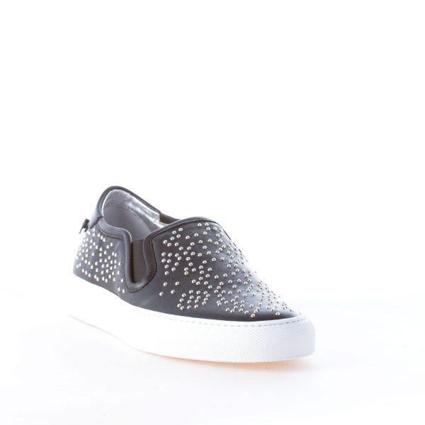 GIVENCHY donna Street slip-on in pelle NERO con borchiette in metallo argento - immagine 2