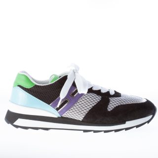 HOGAN donna R261 sneaker MULTICOLORE in camoscio, pelle e tessuto tecnico a rete