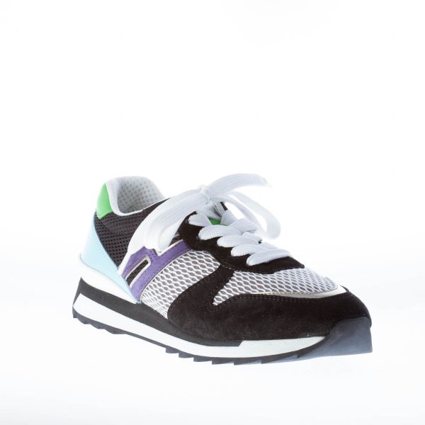 HOGAN donna R261 sneaker MULTICOLORE in camoscio, pelle e tessuto tecnico a rete - immagine 2