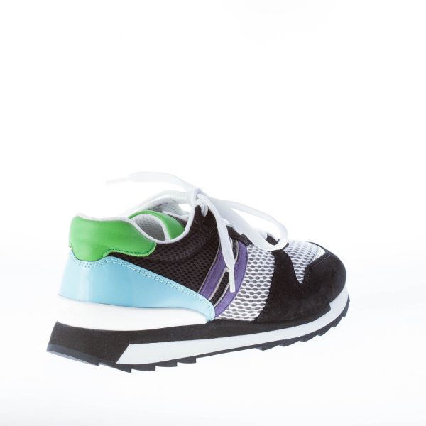 HOGAN donna R261 sneaker MULTICOLORE in camoscio, pelle e tessuto tecnico a rete - immagine 3