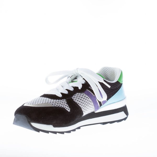 HOGAN donna R261 sneaker MULTICOLORE in camoscio, pelle e tessuto tecnico a rete - immagine 6