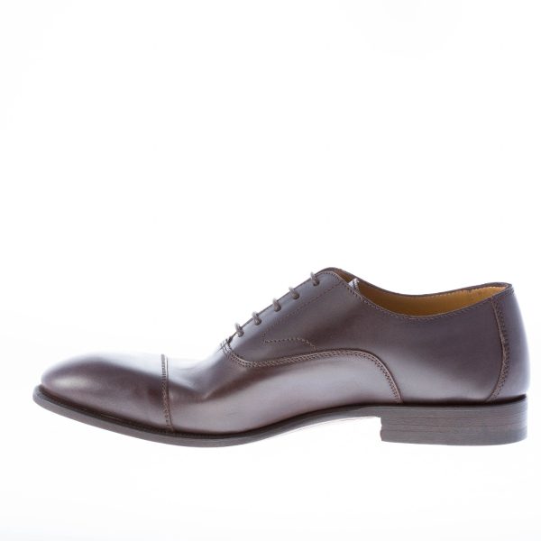 MIGLIORE uomo scarpa francesina in pelle TESTA DI MORO con puntale - immagine 5