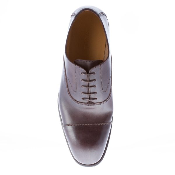 MIGLIORE uomo scarpa francesina in pelle TESTA DI MORO con puntale - immagine 7