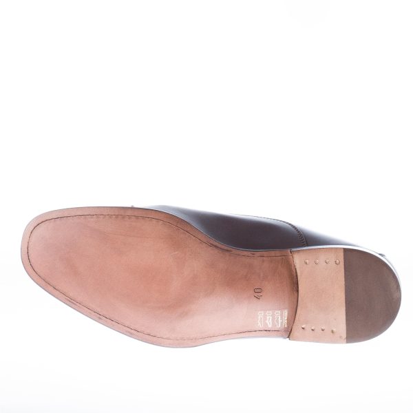 MIGLIORE uomo scarpa francesina in pelle TESTA DI MORO con puntale - immagine 8