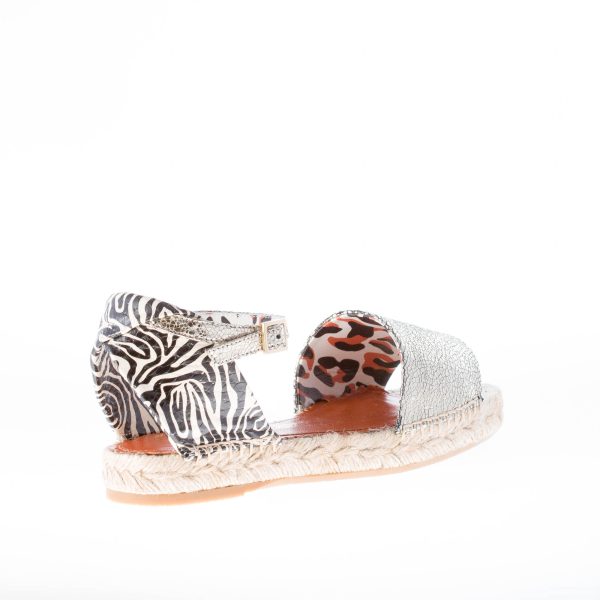 CHARLOTTE OLYMPIA donna sandalo espadrillas con zeppa in pelle ARGENTO - immagine 3
