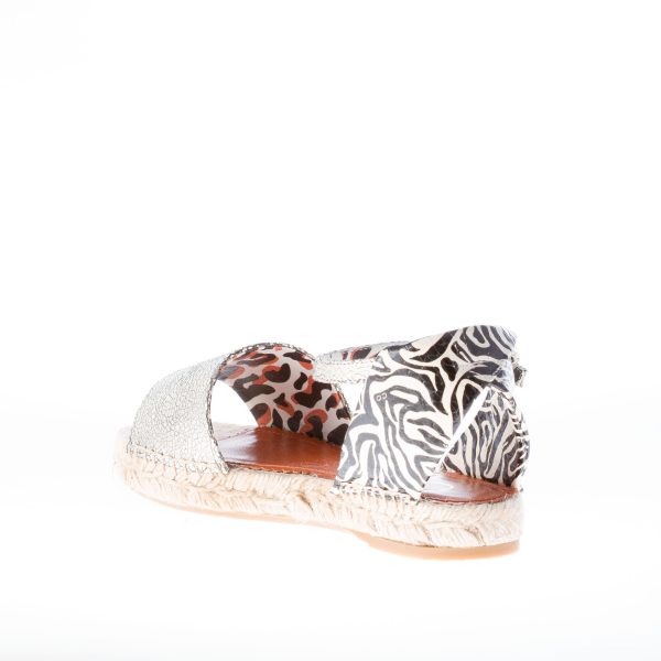 CHARLOTTE OLYMPIA donna sandalo espadrillas con zeppa in pelle ARGENTO - immagine 4