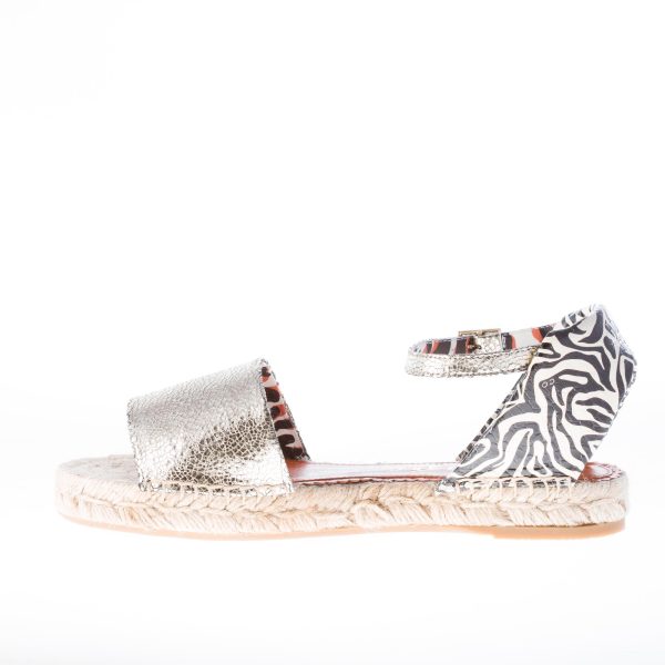 CHARLOTTE OLYMPIA donna sandalo espadrillas con zeppa in pelle ARGENTO - immagine 5
