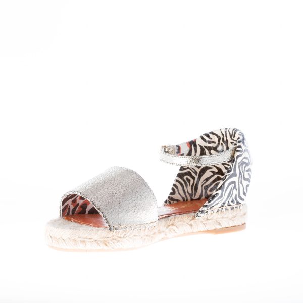 CHARLOTTE OLYMPIA donna sandalo espadrillas con zeppa in pelle ARGENTO - immagine 6